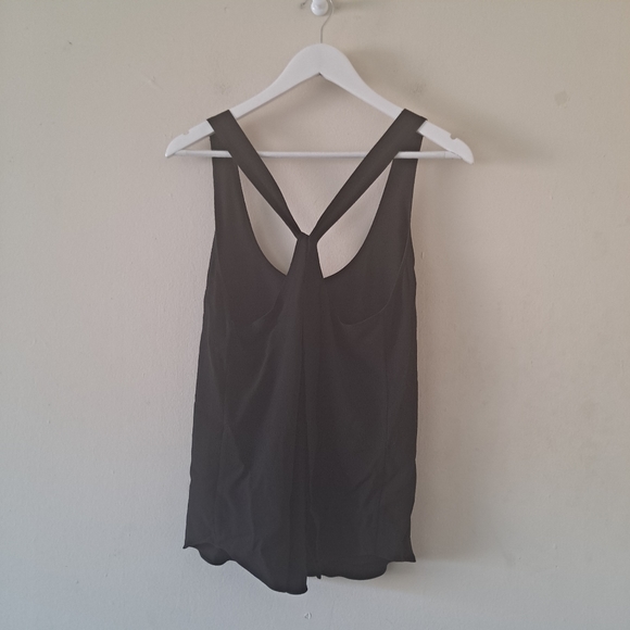 Theory Black Halter Neck Tie Back Slinky Sleeveless Top - Size Small - Picture 4 of 8